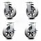 Service Caster 6 Inch V-Groove Semi Steel Swivel Caster Set with Roller Bearings 2 Brakes SCC SCC-20S620-VGR-2-TLB-2 - alternate 1